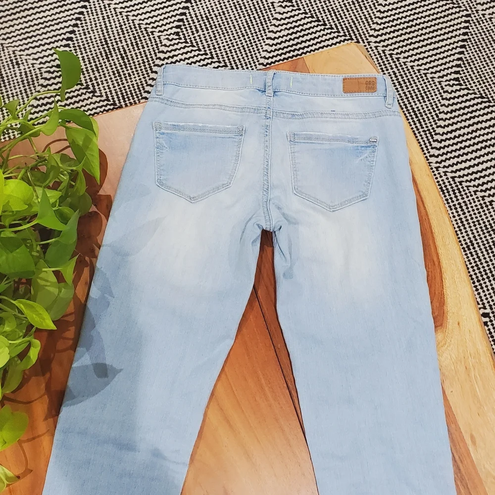 GARAGE Y2K Vintage Low Rise Stretch Denim Jeggings In Light Wash - Picture 3 of 16